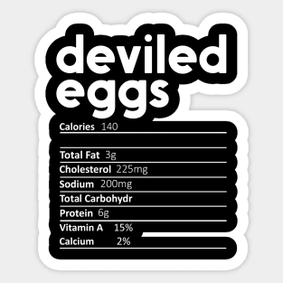 Deviled Eggs Nutrition Facts Gift Funny Thanksgiving Costume Sticker